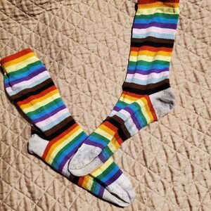 Cute Tall Ladies Well Worn Rainbow Socks